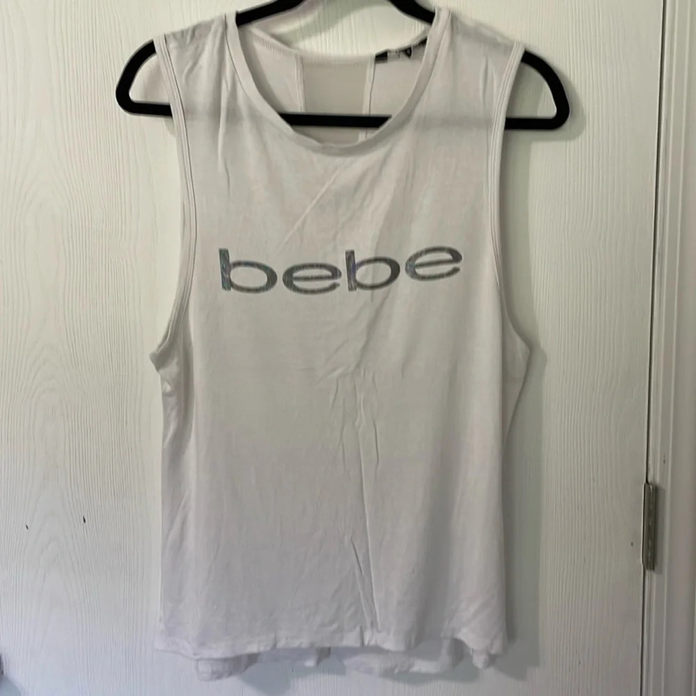 💰Bebe mesh white tank with black size medium